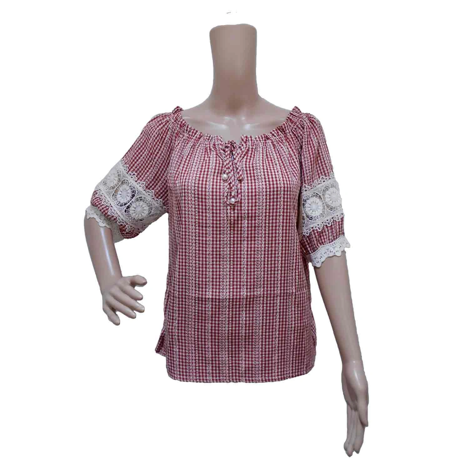TOP VAST RED-CHECK FREE SIZE