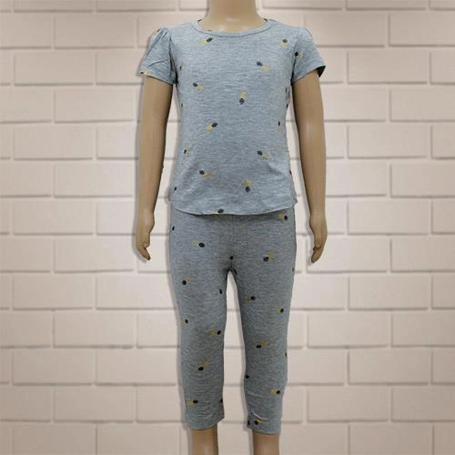KIDS M-ONE CASUAL T-SHIRT & LOWER SET GREY- 2 Y