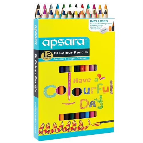APSARA COLOUR PENCILS 12 SHADES