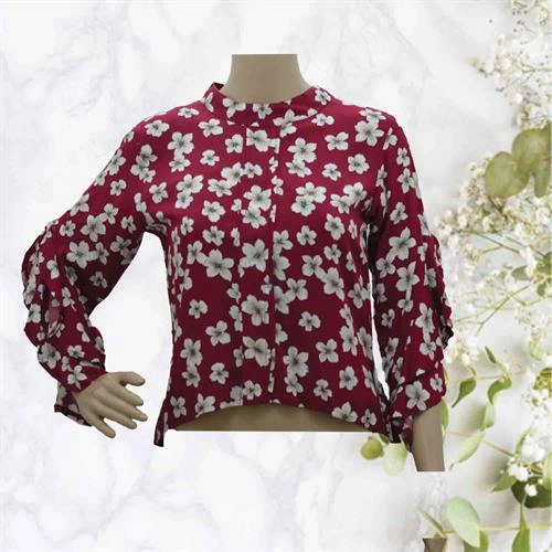 CROP TOP PRINTED RED- FREE SIZE