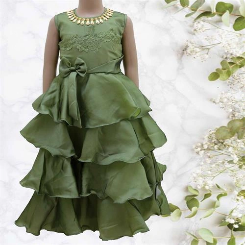 CREATION GIRLS FROCK GREEN- 30