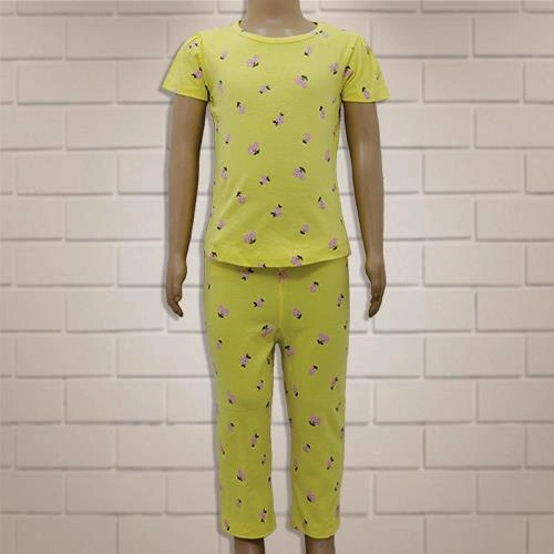 KIDS M-ONE CASUAL T-SHIRT & LOWER SET YELLOW- 8 Y