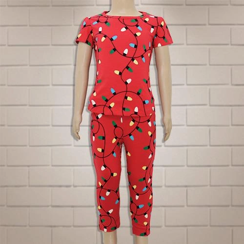KIDS M-ONE CASUAL T-SHIRT & LOWER SET RED- 6 Y