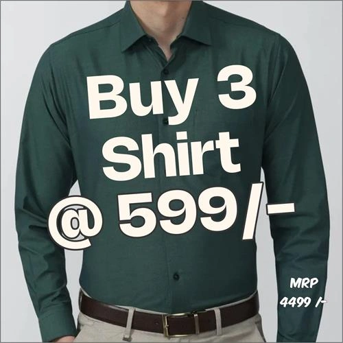 PACK OF 3 FULL SLEEVE MEN SHIRTS SIZE - L