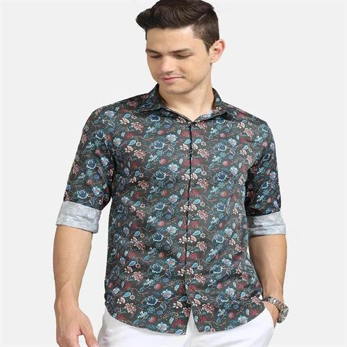 VINTAGE MENS SHIRT PRINTED SPREAD - XL