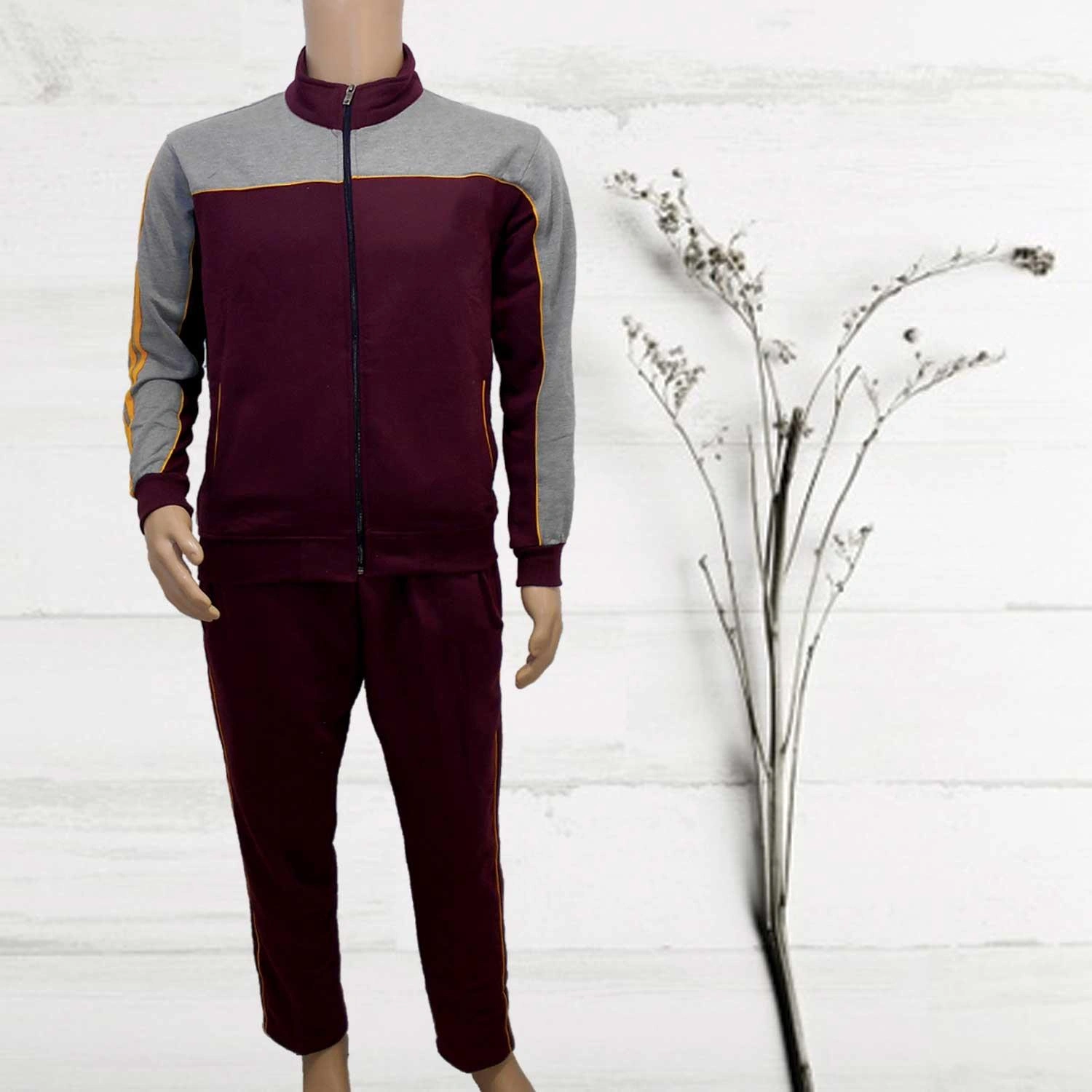 MENS WINTER TRACK CHINAR SUIT MARRON SIZE-XXL