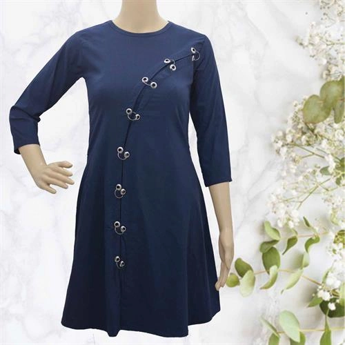 MISFIT - LONG TOP -  NAVY BLUE - FREE SIZE