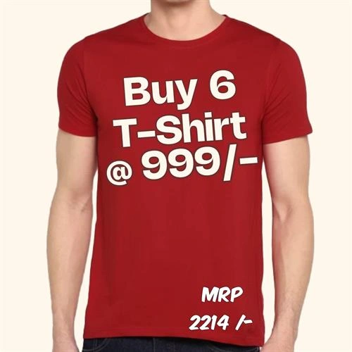 PACK OF 6 T-SHIRT COMBO OFFER SIZE - L
