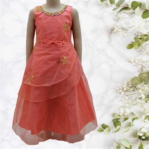 CREATION GIRLS FROCK PEACH 24