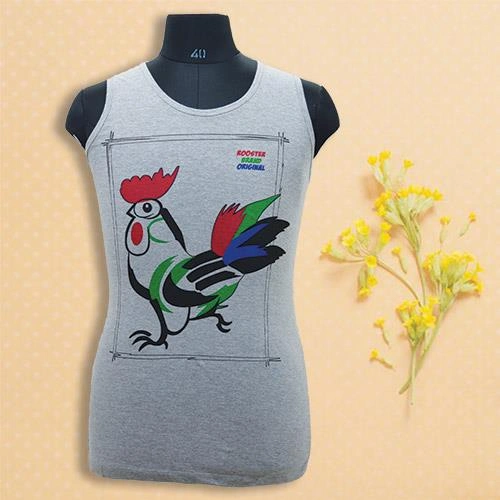 JOMO HALF T-SHIRT GREY PRINTED- FREE SIZE