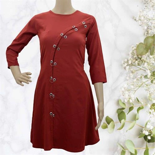 MISFIT- LONG TOP - MAROON - FREE SIZE