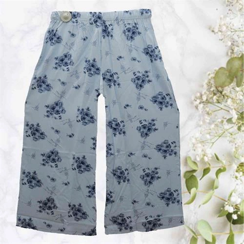 PARIS FASHION PLAZZO PRINTED LIGHT BLUE- XL