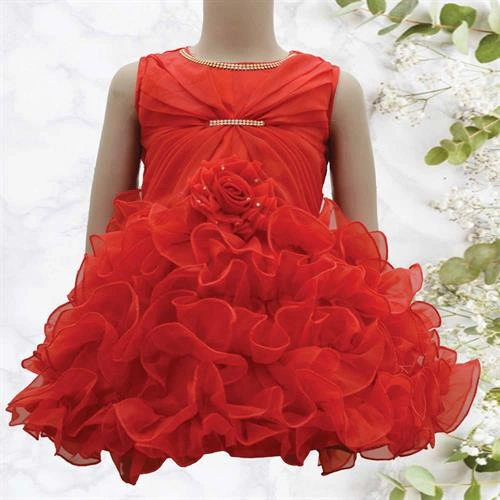 CREATION GIRLS FROCK RED- 16