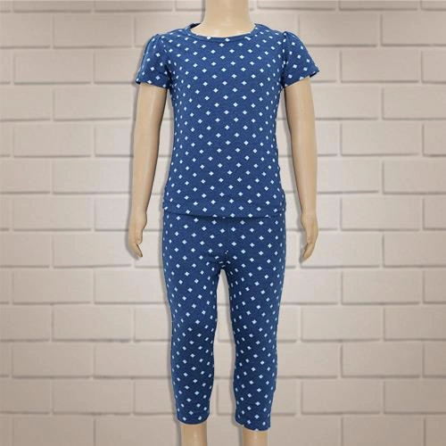KIDS M-ONE CASUAL T-SHIRT & LOWER SET DARK BLUE - 8 Y
